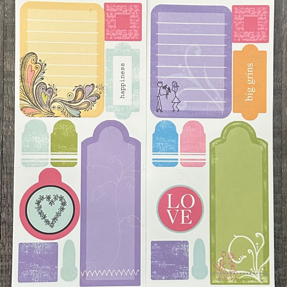 💞 New Journaling Tags Scrapbook Embellishment Stickers